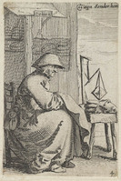 TvB G 2602
<br/>
Zittende vrouw die stoffen verkoopt
<br/>
<em>Savery, Salomon (1594/1593-1683)</em>